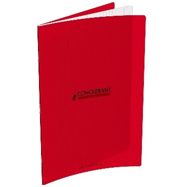 CAHIER GRANDS CARREAUX 192 PAGES 210x297 POLYPRO ROUGE 