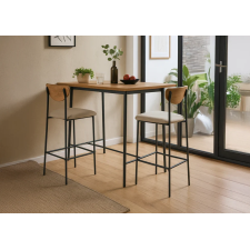 TABOURET DE BAR CASTILE LY-N1423C AVEC REMBOURRAGE METAL - NOIR/BOIS