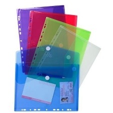 SACHET 5 POCHETTES ENVELOPPE VELCRO A5 COULEUR ASSORTIES