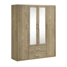 ARMOIRE CATHERINE AF 9379 M  AVEC MIROIR 4 PORTES ET 2 TIROIRS CARAMEL OAK