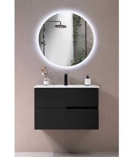 MEUBLE SALLE DE BAIN VERT AVEC MIROIR LED MALUJA