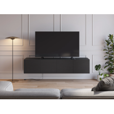 MEUBLE TV SUSPENDU 18793 4 RANGEMENTS NOIR