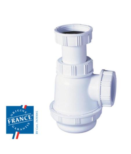 SIPHON LAVABO REGLABLE A CULOT COURT SARI BLANC