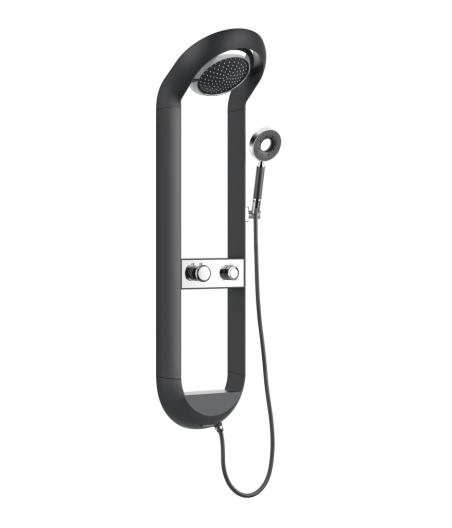 COLONNE DE DOUCHE THERMOSTATIQUE THURAM-BLACK NOIR