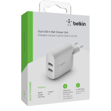 ADAPTATEUR SECTEUR BELKIN BOOST 24 WATTS USB-A BLANC