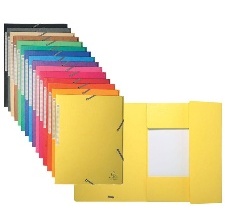 CHEMISE 3 RABATS ET ELASTIQUES FORMAT A4 COULEURS ASSORTIES