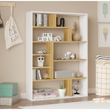 BIBLIOTHEQUE CF1-SW - 7 ETAGERES 10 COMPARTIMENTS CHENE CLAIR/BLANC