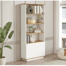 BIBLIOTHEQUE FR16-AW - 4 ETAGERES - 2 TIROIRS CHENE BLANC