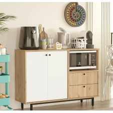 BUFFET RE2-SW - 2 PORTES - 2 TIROIRS - 1 ETAGERE - CHENE BLANC