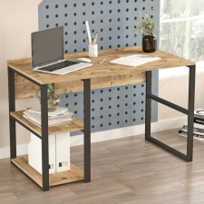 BUREAU ML8-A - 2 ETAGERES BOIS METAL NOIR - 1200 x 600 x 750 MM