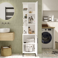 MEUBLE DE RANGEMENT V11-W - 2 PORTES - 5 ETAGERES - BLANC