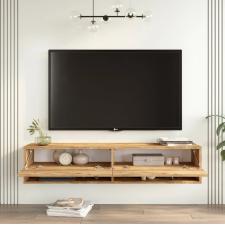 TABLE TV SUSPENDUE FR11-A - 2 PORTES - 2 NICHES - CHENE