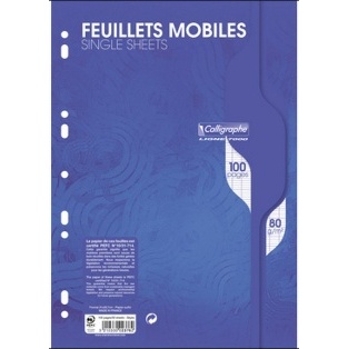 COPIES SIMPLES GRANDS CARREAUX 210*297 MM (GRAND FORMAT) 80G CLAIREFONTAINES 80G