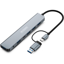 CONCENTRATEUR URBAN FACTORY MINEE 7 EN 1 USB-A/C GRIS SIDERAL