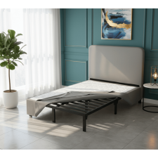 SOMMIER AVEC TETE DE LIT TAPISSIER GRIS 140X190X30CM