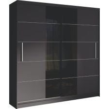 ARMOIRE COULISSANTE BRNO NOIRE 200 x 215 x 60 CM