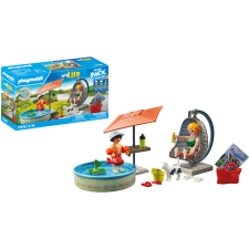 FIGURINES PLAYMOBIL MAMAN ET ENFANT AVEC FAUTEUIL SUSPENDU 4ANS+