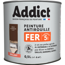 PEINTURE ADDICT FER 0.5L BRUN NOYER