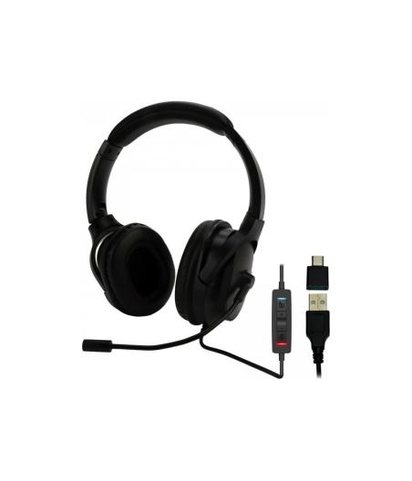 CASQUE MICRO FILAIRE MCL-SAMAR MK1A99AZZZCSQMUSB USB-A / USB-C