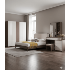 CHAMBRE A COUCHER 180X200 AD301-BLANC MARRON