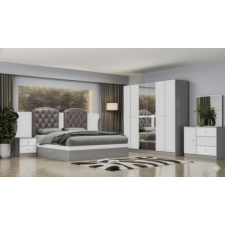 CHAMBRE A COUCHER UL-LR00048-5 6 PIECES GRIS BLANC