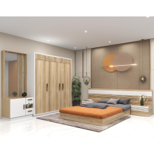 CHAMBRE A COUCHER UL25BE0001 2CHEVETS+ARMOIRE  BOIS+BLANC