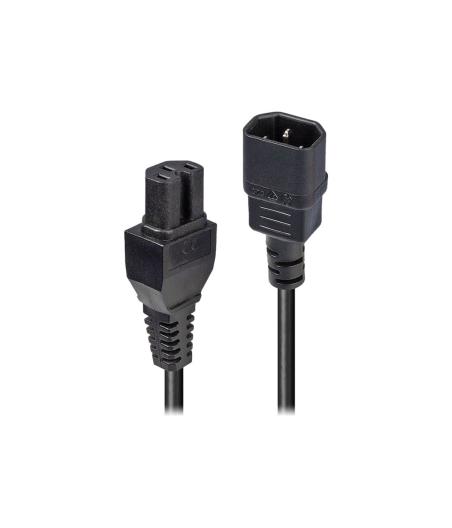CABLE ALIMENTATION LINDY 2M IEC C14 TO IEC C15 EXT