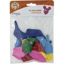 LOT DE 10 BALLONS À GONFLER ANIMAUX DES 8ANS