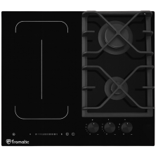 PLAQUE DE CUISSON MIXTE FROMATIC FPLA2G2IHVN 2 FEUX GAZ ET 2 FEUX INDUCTION 60CM NOIR
