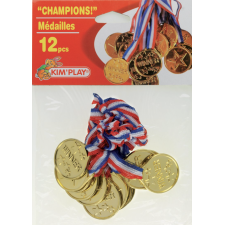 LOT DE 12 MEDAILLES DE JEU KIM'PLAY CHAMPIONS
