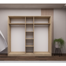 ARMOIRE KELN GALAXY SONOMA 5 PORTES AVEC MIROIR CHENE/GRAPHITE