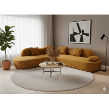 CANAPE D ANGLE MODERNE L874 TISSU 5 PLACES MARRON