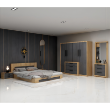 CHAMBRE A COUCHER UL25BE0039 LIT160 2CHEVETS - ARMOIRE- GRIS