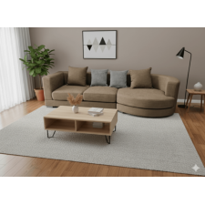 CANAPE D ANGLE MODERNE L894 MARRON FROID