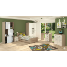 CHAMBRE A COUCHER UL25BE0205 LIT120X200 COMMODE 1CHEVET BIBLIOTHEQUE BLANC