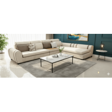 CANAPE D ANGLE 1628 A REF 1833 L 7PLACES IVOIRE