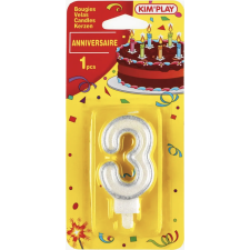 BOUGIE ANNIVERSAIRE CHIFFRE 3 KIM'PLAY