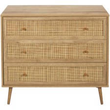 COMMODE BALI EN BOIS HD7455 3 TIROIRS