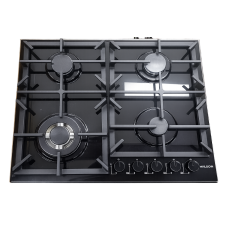 PLAQUE DE CUISSON A GAZ WILSON WTAB4GWKBKG 4 FEUX VERRE TREMPE NOIR