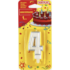 BOUGIE ANNIVERSAIRE CHIFFRE 4 KIM'PLAY