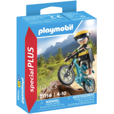 CYCLISTE AVEC VTT ET SOUCHE D'ARBRE PLAYMOBIL 71756 3ANS+