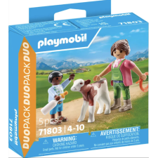 FERMIERE ET ENFANT AVEC VEAU PLAYMOBIL 71803 DES 3ANS