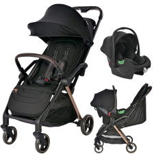 POUSSETTE LORET BLACK JASPER + SIEGE AUTO NOIRE