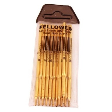 ETUI DE 12 RECHARGES POUR STYLO A BILLE FOLLOWES NOIR