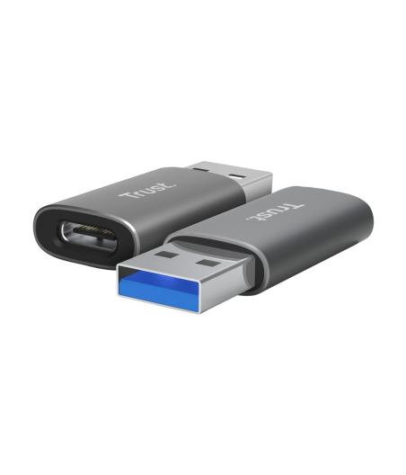 ADAPTATEURS TRUST CALYX 25573 USB-A VERS USB-C - PACK DE 2