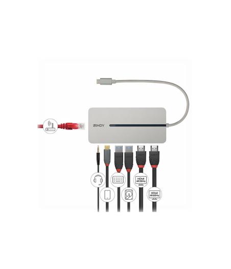 STATION D'ACCUEIL LINDY 43360 - USB-C 3.2 - 2X HDMI