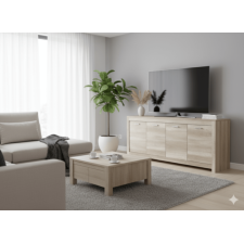 BUFFET PADVA 4 PORTES SANS MIROIR  214X26X45 DECOR BOIS CLAIR