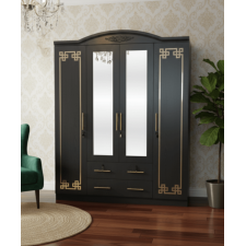 ARMOIRE 4 PORTES 8938-4  160X50X210CM GRIS DORE