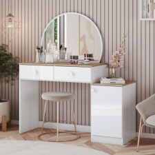 COIFFEUSE D921-190-1 CAISSON 2 TIROIRS 141X138X46CM BLANCHE