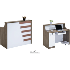 BUREAU COMPTOIR BRIQUE 1 TIROIR 1 CAISSON 120X60X105 BLANC